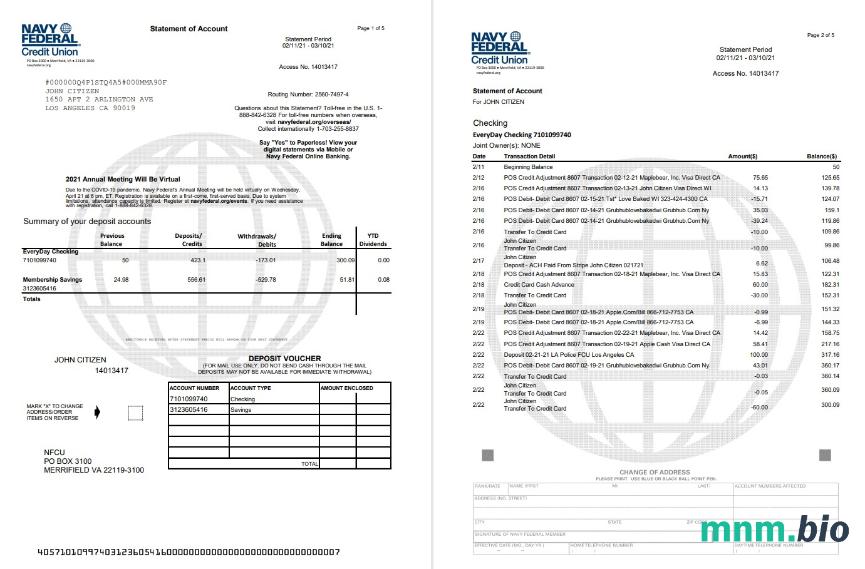 USA NAB szablon w formacie excel pdf